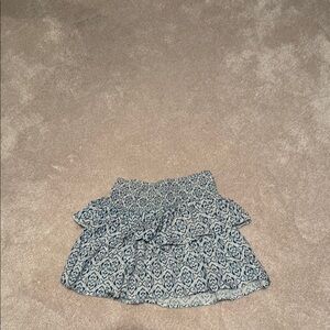 Black and White Mini Skater Skirt with Ruffled Tiers